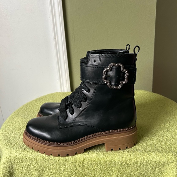 Sam & Libby Shoes - New Sam & Libby Samantha Embellished Black Combat Women’s Boots